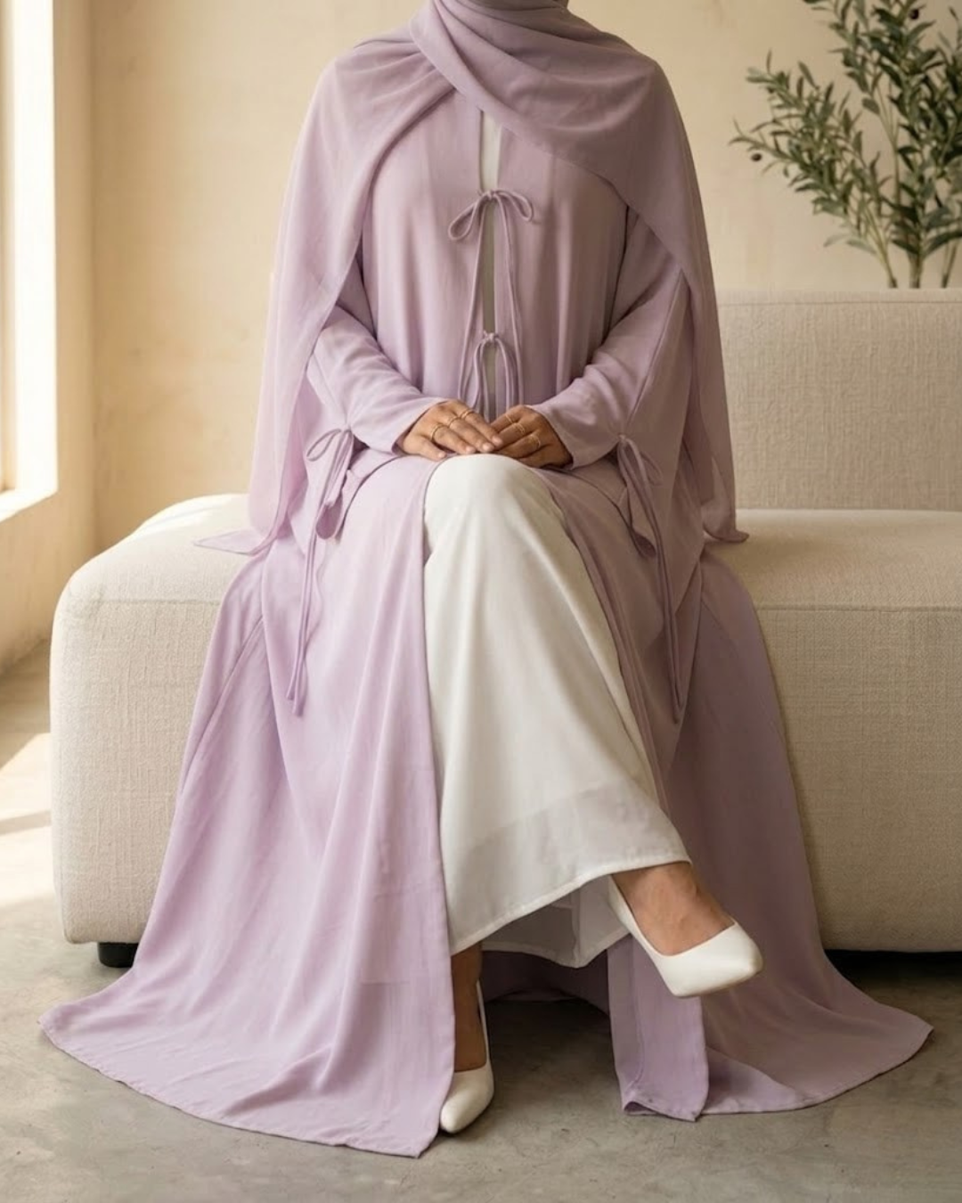 Lilac Tie Front Upper