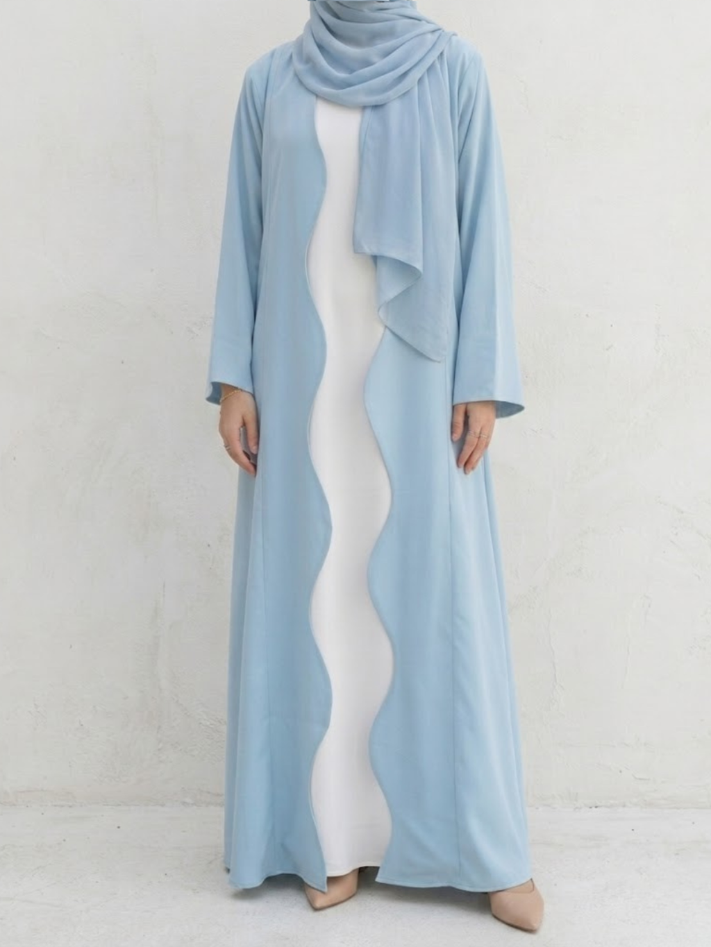 Sky Blue Wavy Abaya