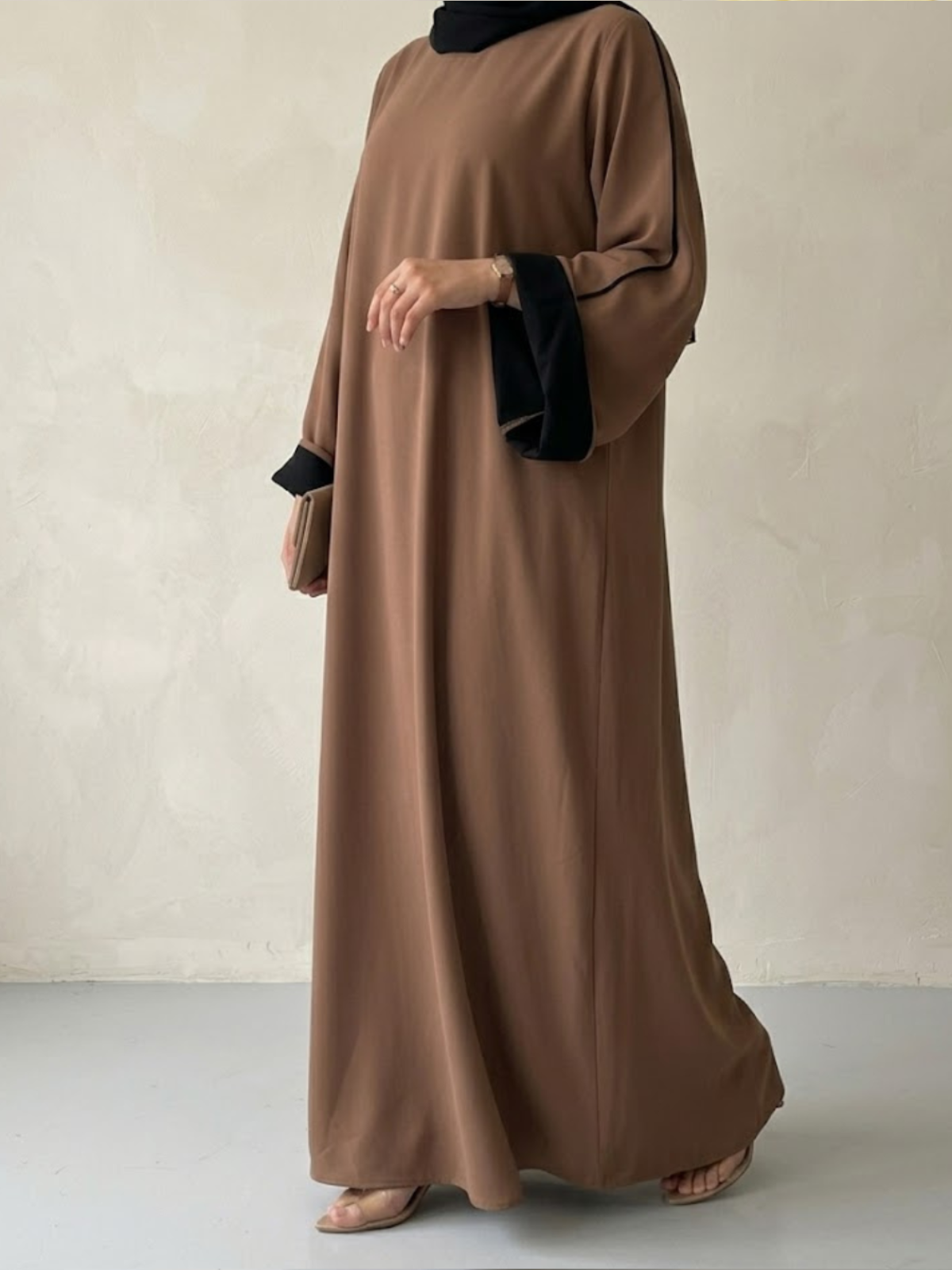 The Caramel & Black Abaya