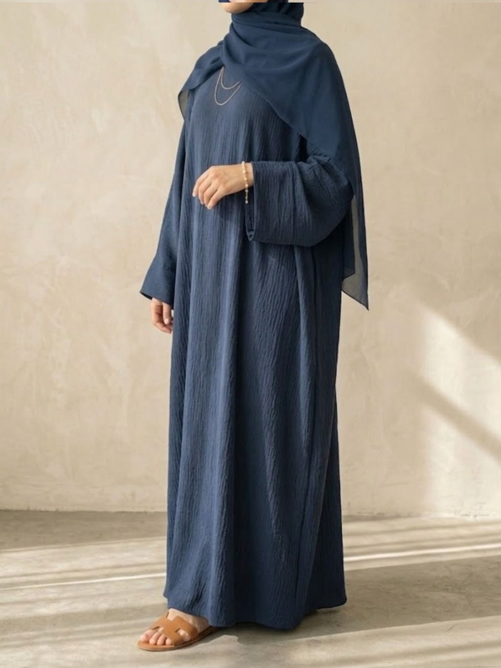 The Navy Crinkle Abaya