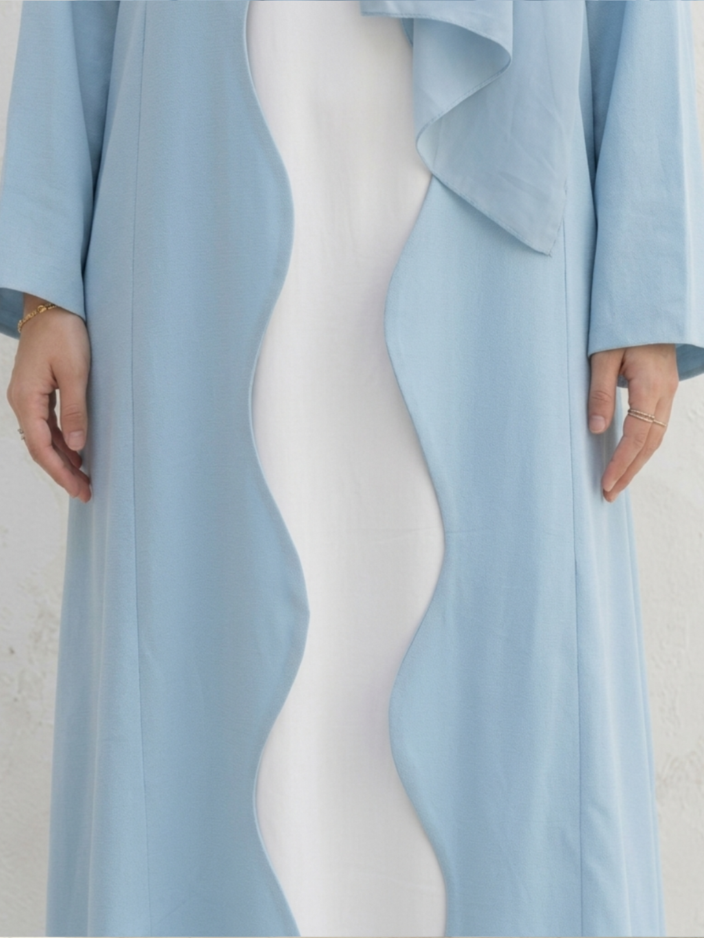 Sky Blue Wavy Abaya