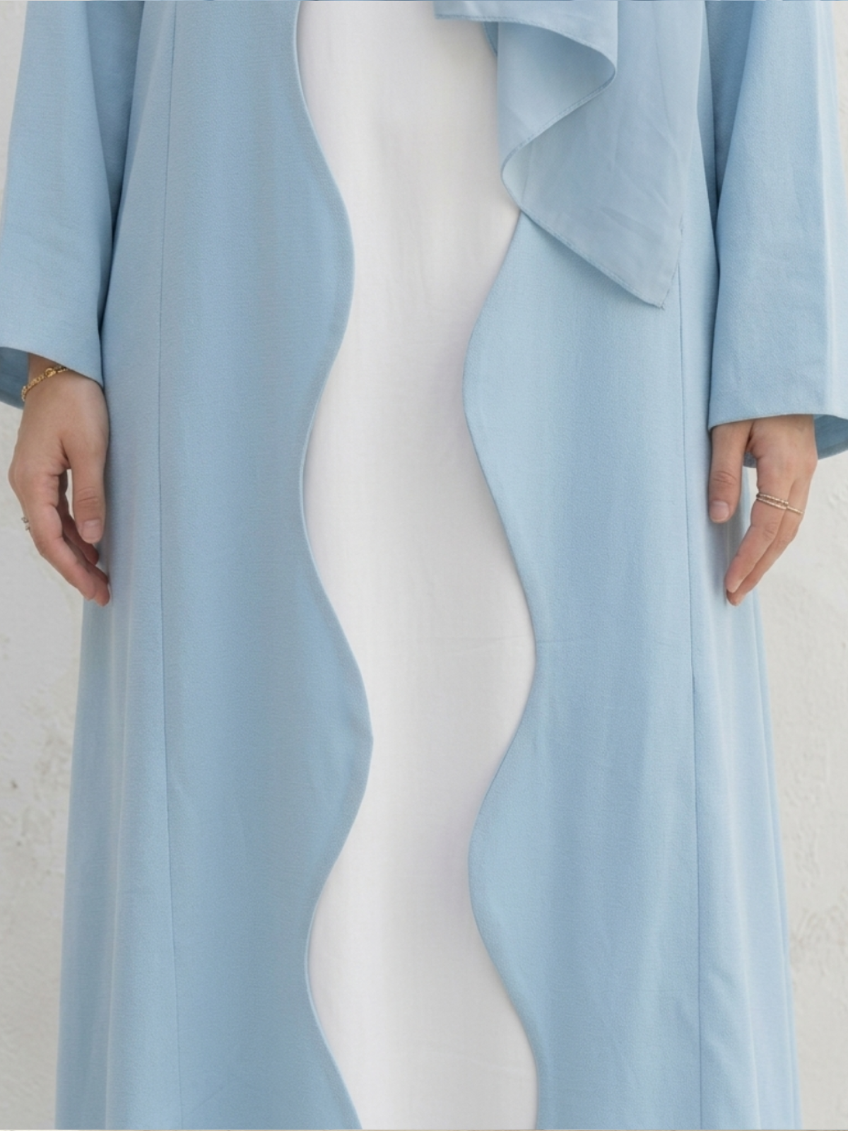 Sky Blue Wavy Abaya