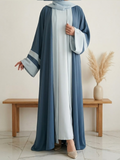 The Steel Blue Colorblock Abaya
