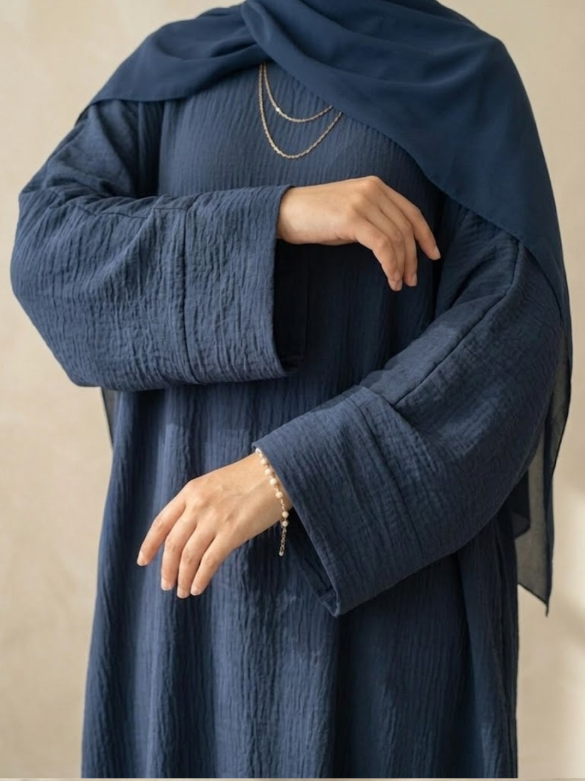 The Navy Crinkle Abaya
