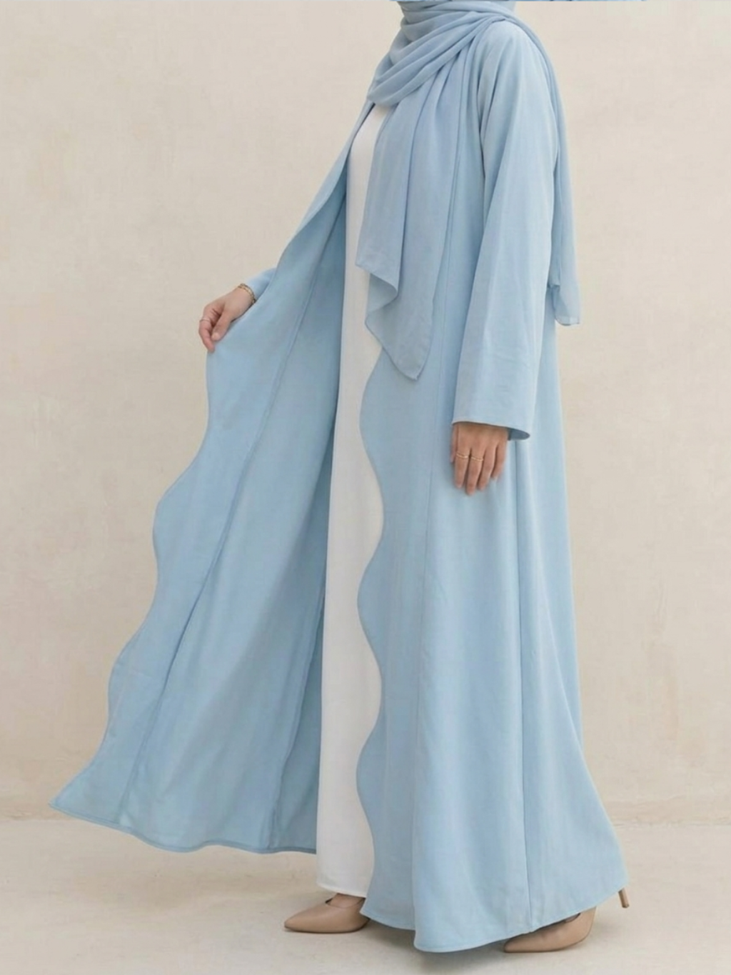 Sky Blue Wavy Abaya