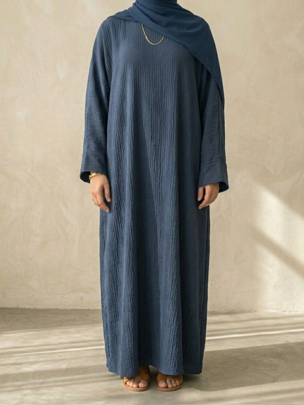 The Navy Crinkle Abaya