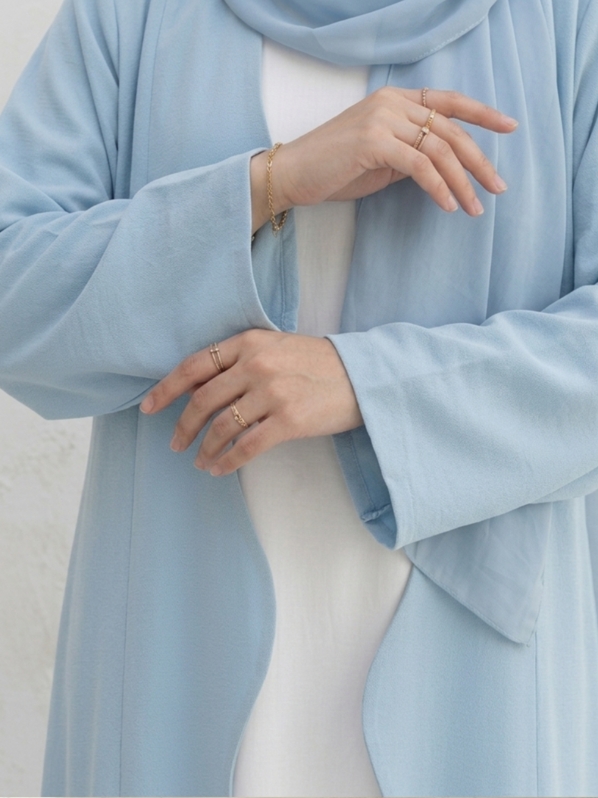 Sky Blue Wavy Abaya