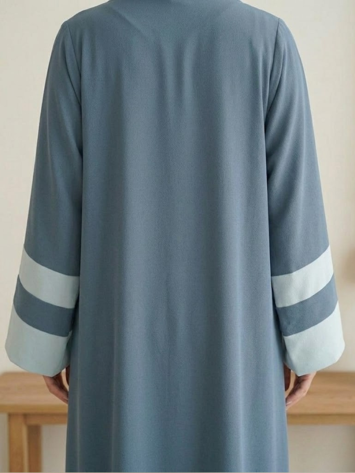 The Steel Blue Colorblock Abaya