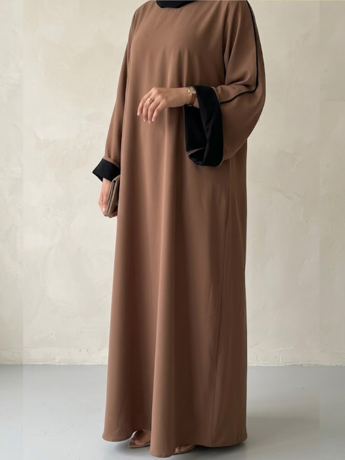 The Caramel & Black Abaya