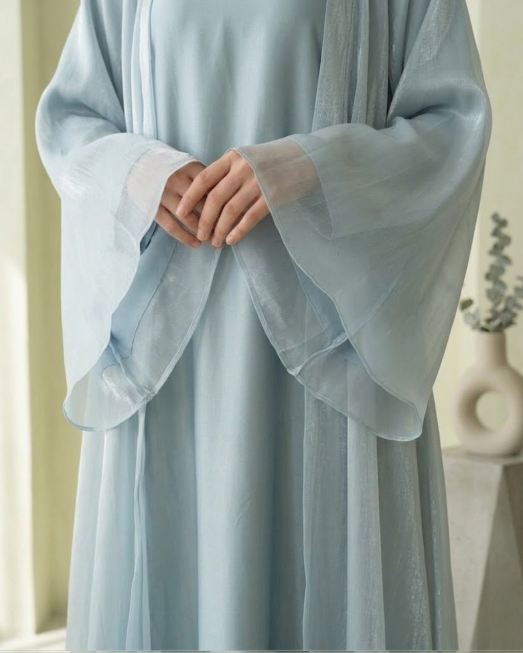 The Sky Blue Organza Abaya