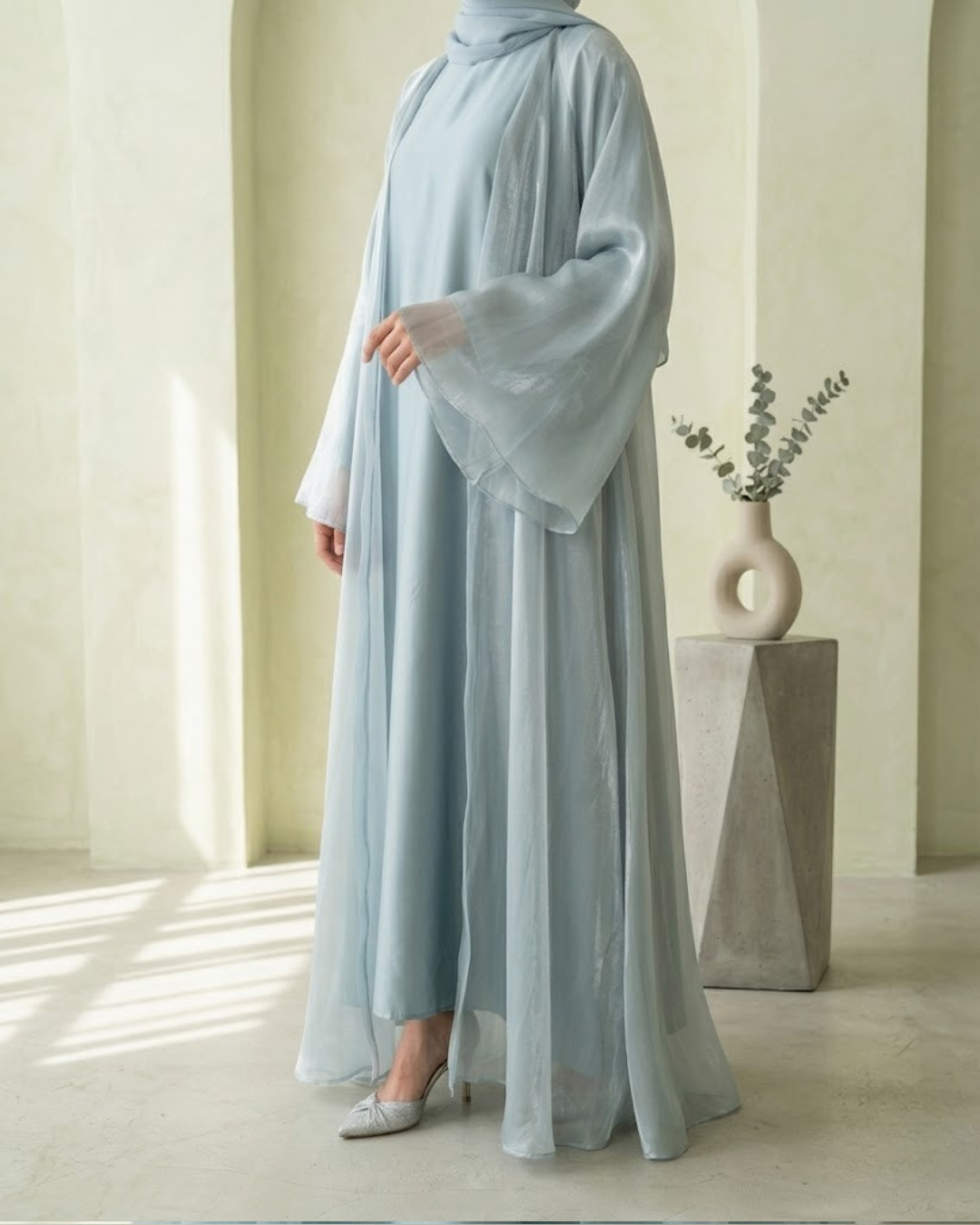 The Sky Blue Organza Abaya