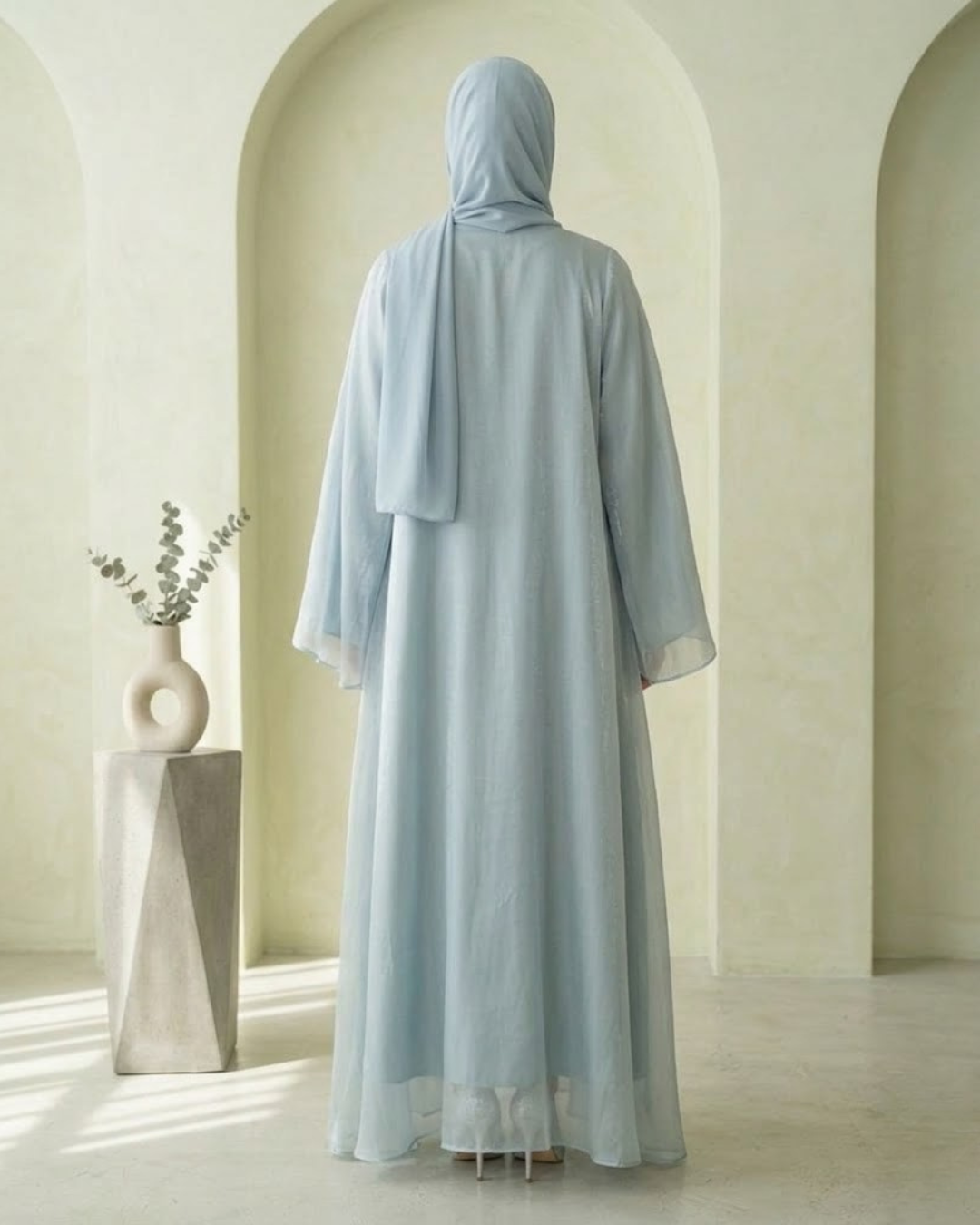The Sky Blue Organza Abaya