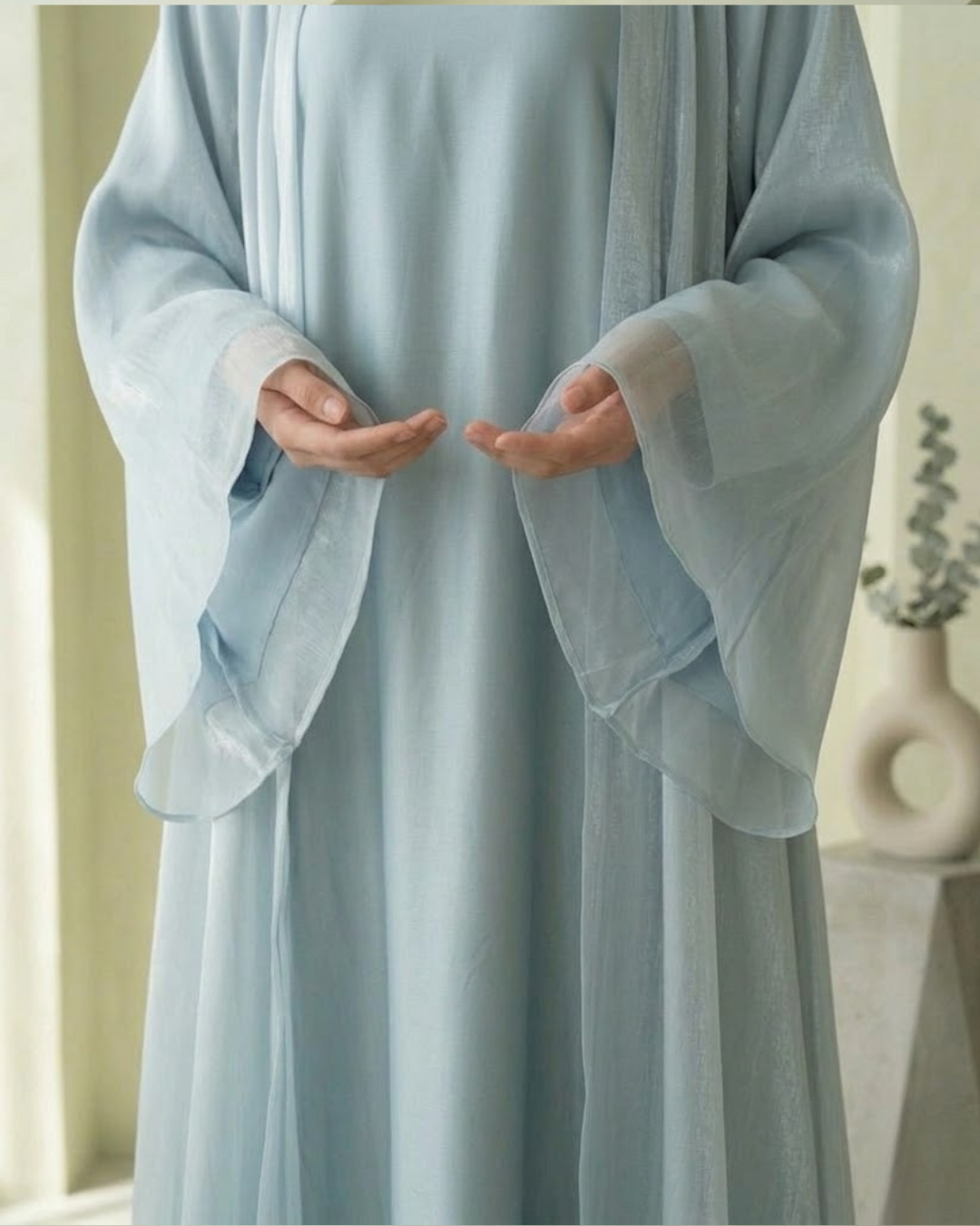 The Sky Blue Organza Abaya